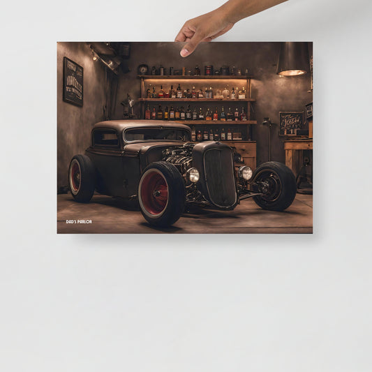 Hot Rod and Whiskey Garage Poster